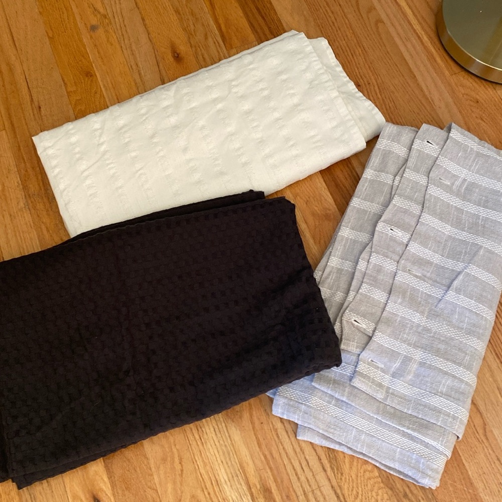 3 Linen Cotton Shower Curtains New